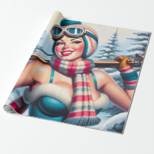 Winter Button-up Girl Geschenkpapier