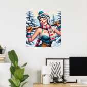 Winter Button-up Girl Poster (Heimbüro)
