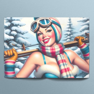 Winter Button-up Girl Seidenpapier