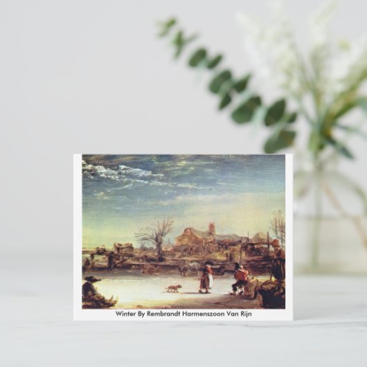 Winter by Rembrandt Harmenszoon Van Rijn Postkarte (Stehend Vorderseite)