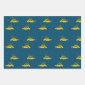 Winter Cab Taxi Fir Tree Pattern Blauer Weihnachte Geschenkpapier Set (Vorderseite 3)