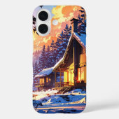 Winter Cabin Glow Case-Mate iPhone Hülle (Rückseite)