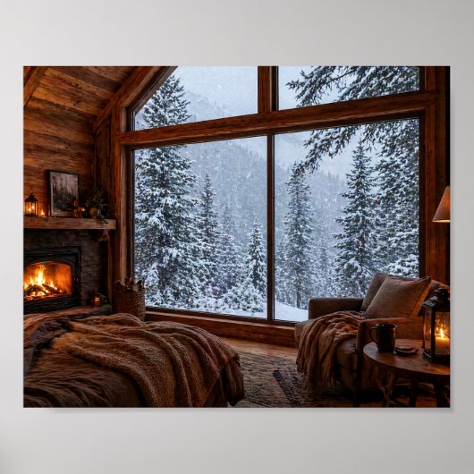 Winter Cabin Komfort Poster (Vorne)