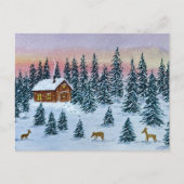 Winter Cabin Postcard Postkarte (Vorderseite)