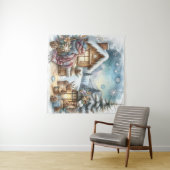 Winter Cabin Tapestry Wandteppich (Beispiel (Horizontal))