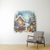 Winter Cabin Tapestry Wandteppich (Beispiel)