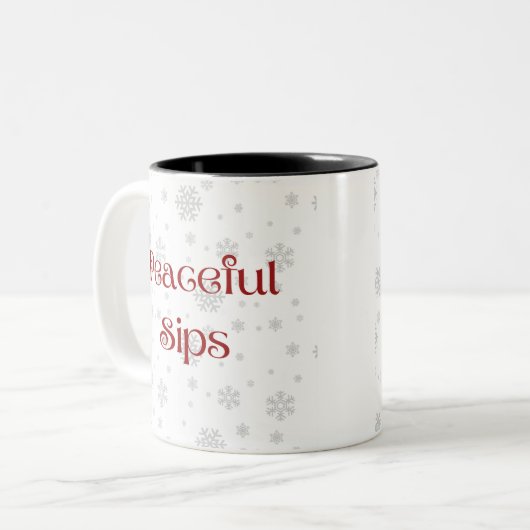 Winter Calm Mug — Cold Days & Warm Mind | Cozy Min Zweifarbige Tasse (Vorderseite Links)