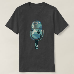 Winter Camo Muster Vintage Mikrofon T-Shirt