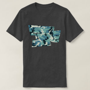 Winter-Camouflage Muster geblasen Pixel T-Shirt