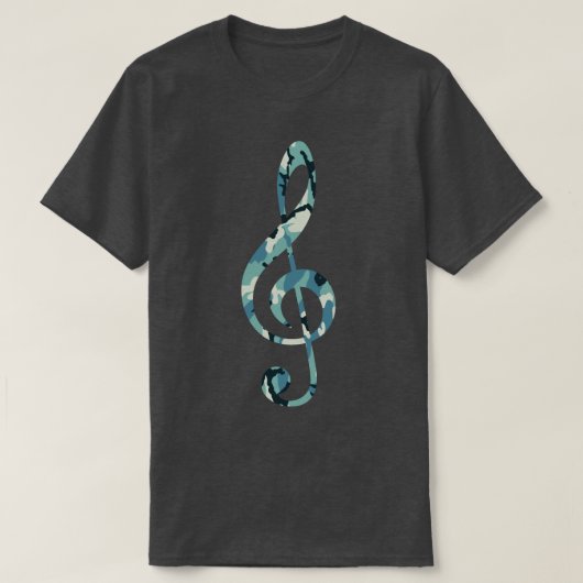 Winter Camouflage Muster Treble Clef T-Shirt (Design vorne)