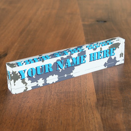 Winter Camouflage Namensplakette (Seite)