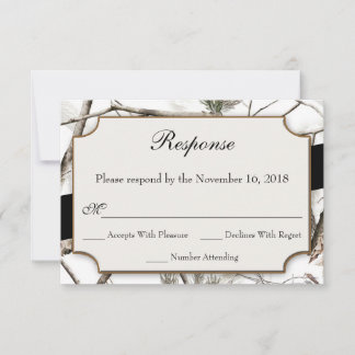 Winter Camouflage Wedding RSVP Cards Einladung