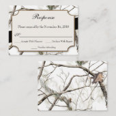 Winter Camouflage Wedding Small RSVP Cards Begleitkarte (Vorne/Hinten)