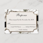Winter Camouflage Wedding Small RSVP Cards Begleitkarte (Vorderseite)