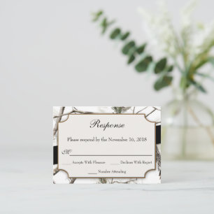 Winter Camouflage Wedding Small RSVP Cards Begleitkarte