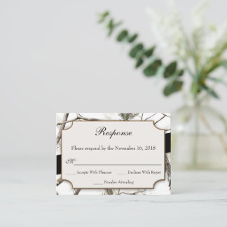 Winter Camouflage Wedding Small RSVP Cards Begleitkarte