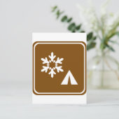 Winter Camping Highway Signage Postkarte (Stehend Vorderseite)