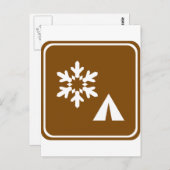 Winter Camping Highway Signage Postkarte (Vorne/Hinten)