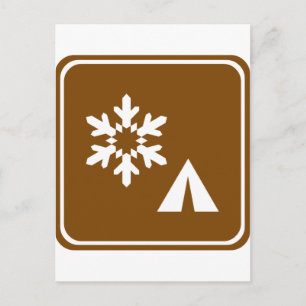 Winter Camping Highway Signage Postkarte