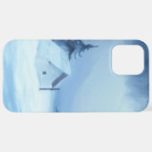 Winter-Camping im Schneewald iPhone Hülle (Hinten horizontal)