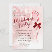 Winter Candy Cane Weihnachtsfeier Einladung (Vorderseite)