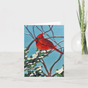 Winter-Cardinal-Faltkarte Ankündigung