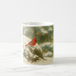 Winter Cardinal in Watercolor Kaffeetasse