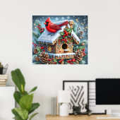 Winter Cardinal Plakat (Heimbüro)