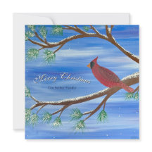 Winter Cardinal Square Weihnachtskarte