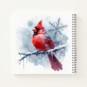 Winter Cardinal with Snowflakes on Icy Branch Notizblock (Rückseite)