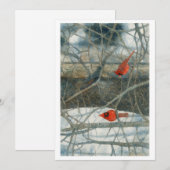Winter Cardinals Feiertagskarte (Vorne/Hinten)