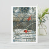Winter Cardinals Feiertagskarte (Stehend Vorderseite)