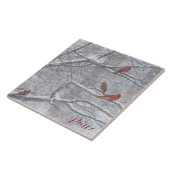 Winter Cardinals in Watercolor Fliese (Seite)