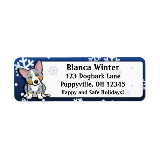 Winter Cartoon Merle Cardigan Welsh Corgi (Vorne)