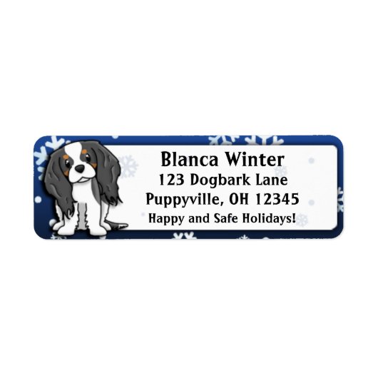 Winter Cartoon Tri Cavalier King Charles Spaniel (Vorne)