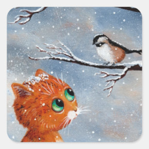Winter Cat Stickers Creationarts
