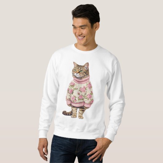 Winter Cat Sweatshirt - Gemütliches Cat Lover Gesc (Vorne ganz)