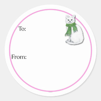 Winter Cats Runder Aufkleber