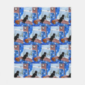 Winter Cats Snow Black Cat Ginger Tabby Fleecedecke (Vorderseite)