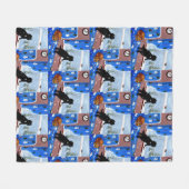 Winter Cats Snow Black Cat Ginger Tabby Fleecedecke (Vorderseite (Horizontal))