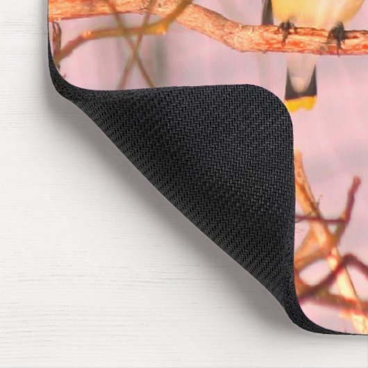 Winter Cedar Waxwing Wildlife Nature Mousepad (Ecke)