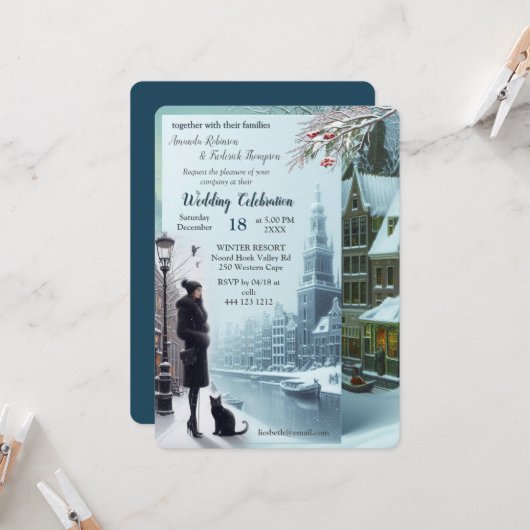 Winter Celebrations in Amsterdam Einladung (Vorderseite/Rückseite Beispiel)