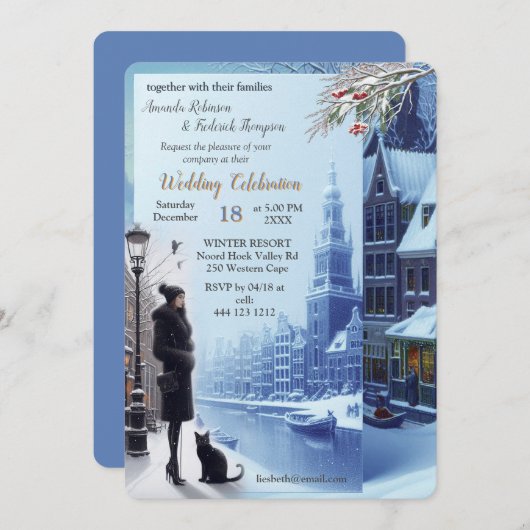 Winter Celebrations in Amsterdam Einladung (Vorne/Hinten)