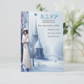 Winter Celebrations in Amsterdam RSVP Karte (Stehend Vorderseite)