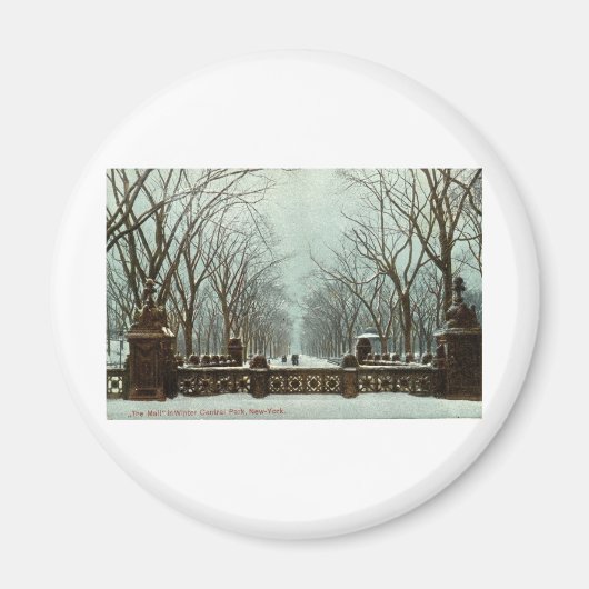 Winter Central Park NY Vintage c1910 Magnet (Vorne)