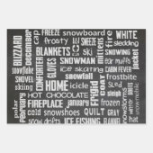 Winter Chalkboard Collage Geschenkpapier Set (Vorderseite)