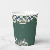 Winter Checkered "It Takes a Village" baby shower  Pappbecher (Links)