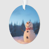 Winter Cheer Schneemann-Design Ornament (Vorderseite)