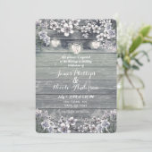 Winter Cherry Blossom Branches & Lanterns Wedding Einladung (Stehend Vorderseite)