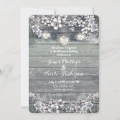 Winter Cherry Blossom Branches & Lanterns Wedding Einladung (Vorderseite)